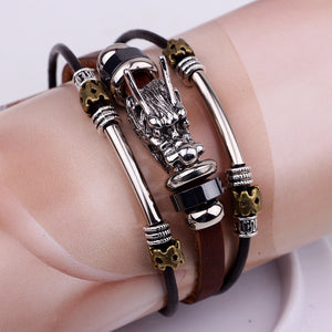 Dragon Multilayer Tibetan Leather Bracelet