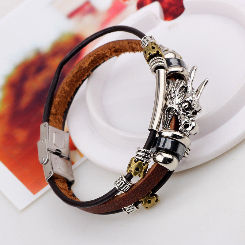 Dragon Multilayer Tibetan Leather Bracelet