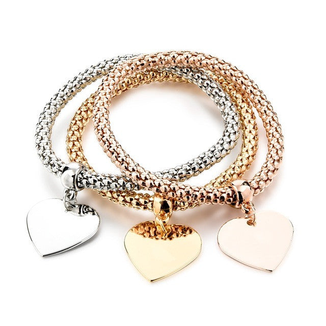 Heart Pendant Charm Bracelets