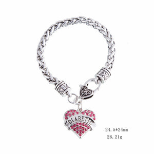 DIABETIC Awareness Charm Bracelet