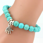 Hand Blue Beads Charm Bracelet