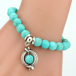 Turquoise Blue Beads Charm Bracelet