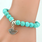 Birds Blue Beads Charm Bracelet