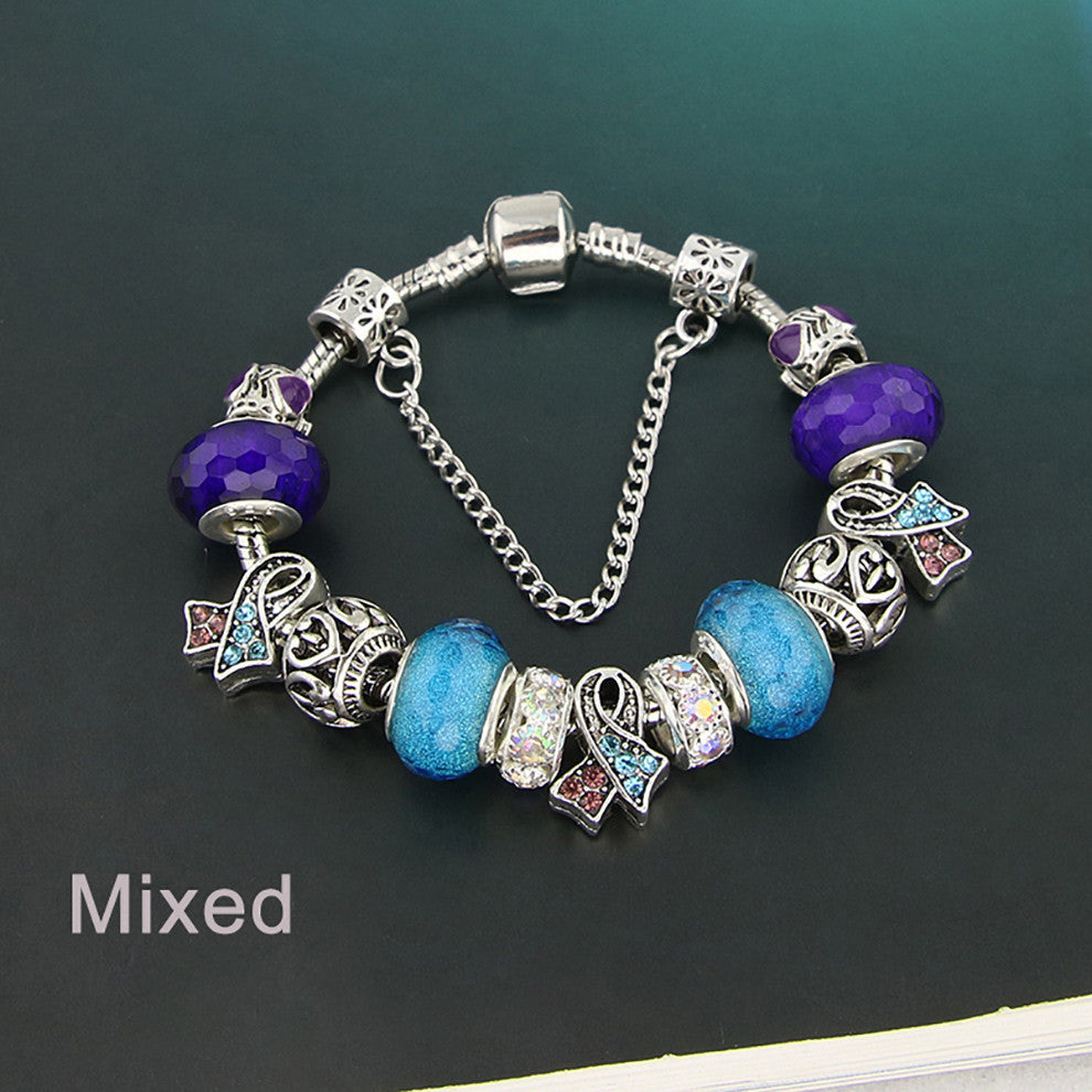 Mixed Color of Lovely Beads Charm Bracelet